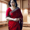 এক্সক্লুসিভ ইন্ডিয়ান ইন্ডিয়ান বিচিত্রা সিল্ক মেরুন এমব্রয়ডারি কাজ করা পার্টি শাড়ি
